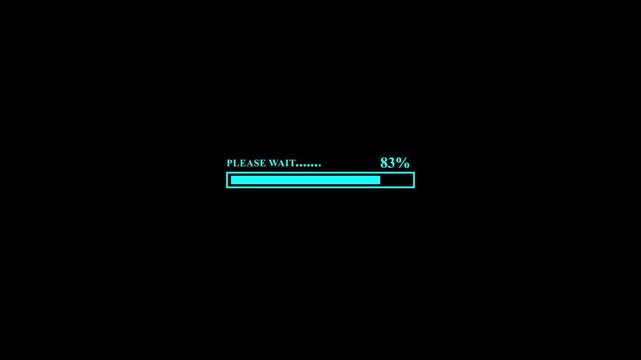 loading glitch circle animation on black background. Circular loading bar with glitch and noise. Display stuck animation