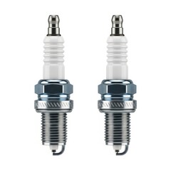 Pair of spark plugs with white ceramic insulators