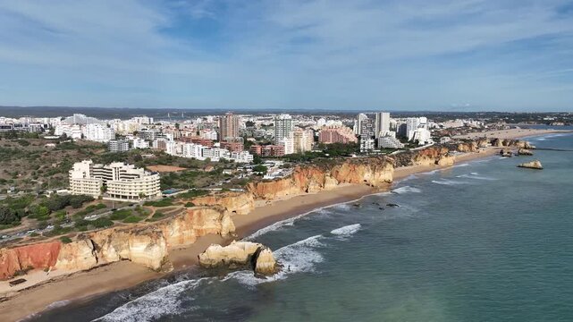 European coastal beach at Praia da Rocha