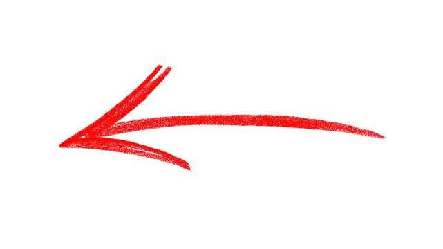 Arrows animation on a transparent background, Hand drawn thin arrow graphic animation. Alpha channel.