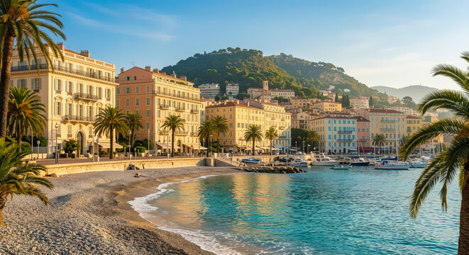 Promenade des Anglais with palm trees