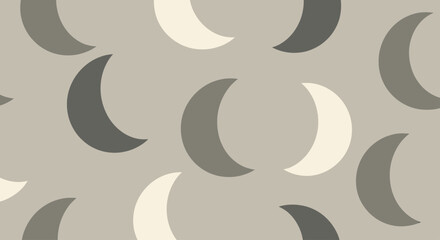 Abstract Crescent Moon Pattern Background - Neutral Tones