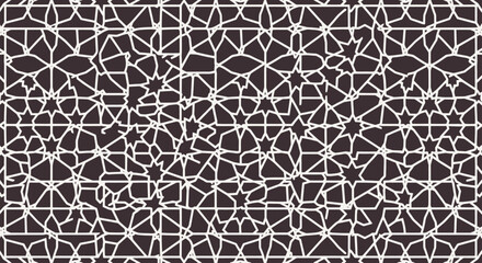 Intricate White Geometric Pattern on Dark Background