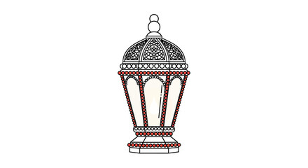 Ornate Moroccan Lantern with Intricate Pattern on White Background