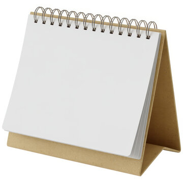 Desk calendar with white pages notepad spiral bound