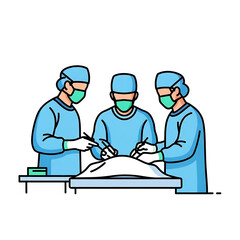 Surgeons performing operation in modern operating room.