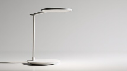 Modern White Desk Lamp with Curved Neck and Armrests - Minimalist Design for Enhanced Productivity