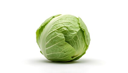 Fototapeta premium A fresh green cabbage on a white background