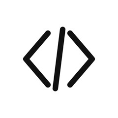 Obraz premium Black Code Brackets and Slash Icon Vector