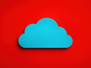 cloud computing icon cyan isolated on a red background