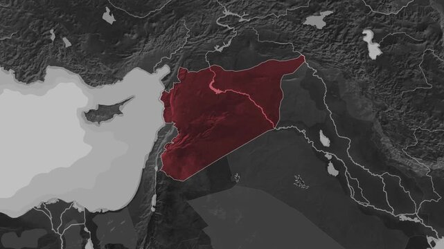 Zooming In on Syria on a Dark World Map