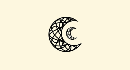 Abstract Crescent Moon Logo Design © Sendal