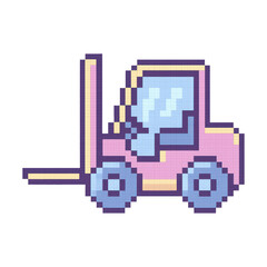 Obraz premium PNG Pixelated forklift vehicle illustration