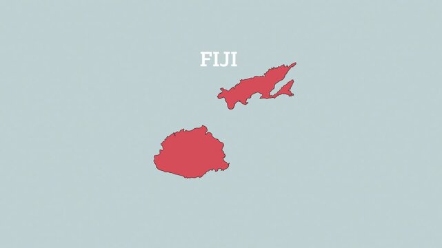 2D Colored Political World Map with a zoom of the Fiji and Neighbors