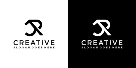 JR or RJ initial letter logo design vector template