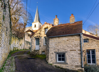 Fototapeta premium gardHistoric Chapel on the Hilltop in Montbard, Burgundy, France.