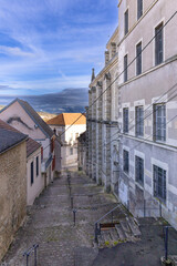 Obraz premium Historic Church in the City Center of Montbard, Burgundy, France.