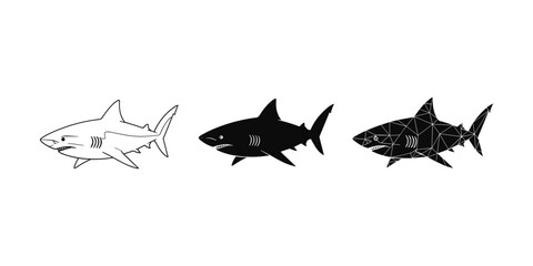 Fototapeta premium Shark Icons Set