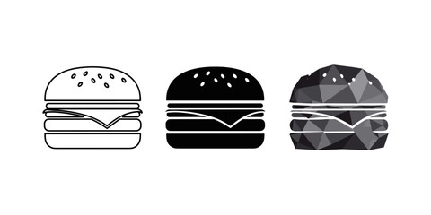 Fototapeta premium Burger Icon Set