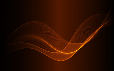 Fototapeta premium Vibrant orange waves on black background for modern design