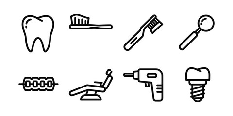 Fototapeta premium Dental Care Icons Set