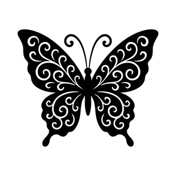 Papercut Butterfly Design with Delicate Wing Details, Butterfly Cut File Template for Laser Cutting and Craft Projects