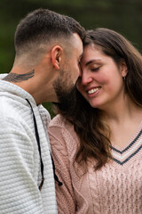 Obraz premium Young couple sharing intimate moment showing love and affection