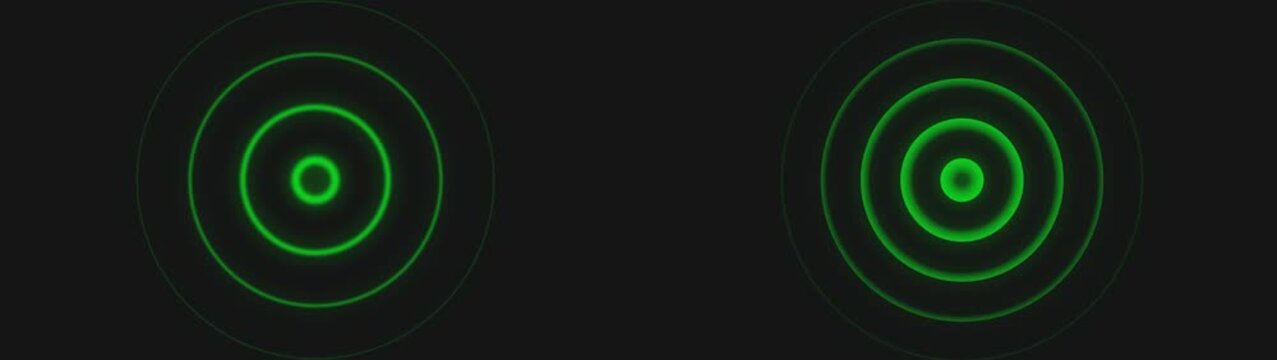 Two Concentric Circles on Black Background with Empty Space abstract