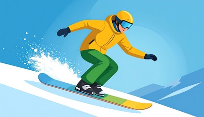 Snowboarding Adventure - A Thrilling Descent on the Slopes.