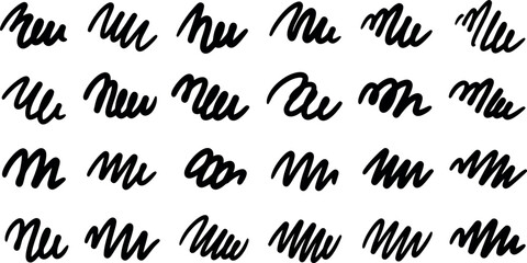 A collection of handwritten lowercase letter m's in cursive script on a plain white background for practice