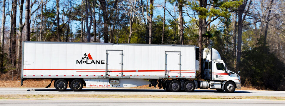 McLane Company Truck, Interstate 95, North Carolina, USA