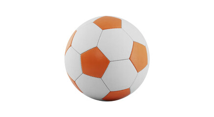 Orange and white soccer ball close-up sports