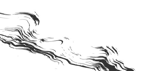 Fototapeta premium A vector illustration of an eagle tattoo design featuring floral art patterns, flowing water waves, and ornamental scrolls in a nature-inspired silhouette