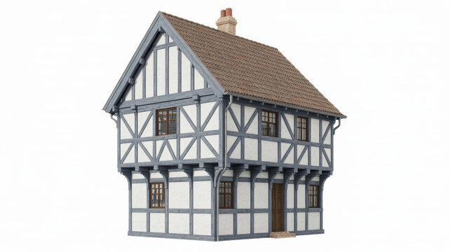 Miniature Half- Timbered House Model half-timbered