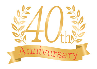 輝く月桂樹の40周年アイコン