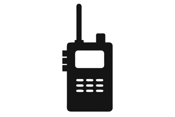 Fototapeta premium Walkie talkie silhouette vector, Walkie talkie black icon, Walkie talkie black symbol. 