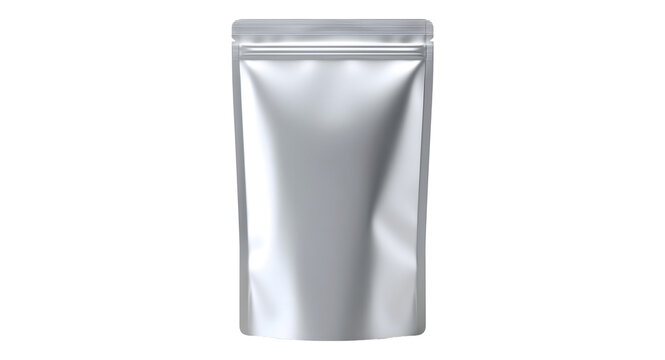 Blank stand-up pouch mockup isolated PNG, flexible packaging for food, snack, coffee, tea, or pet food on transparent background