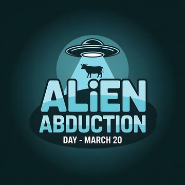 Alien Abduction Day creative UFO graphic ideal for science fiction fans space events and digital marketing promotions online