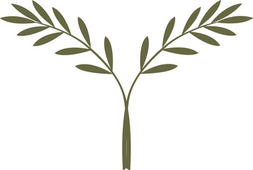 Obraz premium Olive Branches for Palm Sunday and Holy Week Celebration Illustration