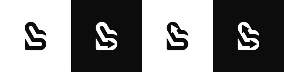 initial Letter b arrow logo icon design. Vector symbol illustration template