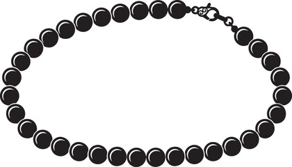 Obraz premium Classic Pearl String Necklace and Spherical Jewelry Silhouettes