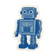 PNG Retro blue robot illustration