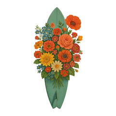 Naklejka premium PNG Colorful floral bouquet illustration