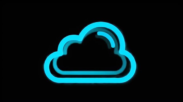 Luminous blue cloud outline against black