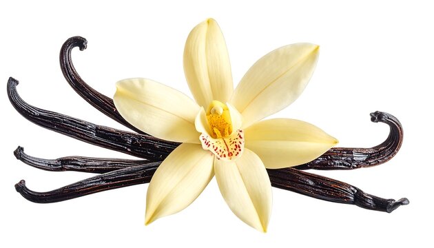 Vanilla flower and pods - Aromatic spice and natural beauty.