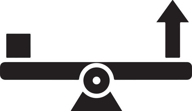 Balance Scale Arrow Icon &ndash; Business Comparison Silhouette Vector