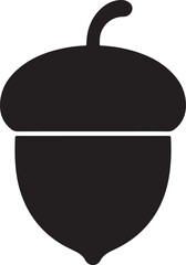 Fototapeta premium Acorn Icon – Oak Seed Nature Silhouette Vector