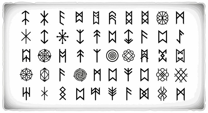 Ancient Norse Runes Alphabet Collection - Elder Futhark Symbols