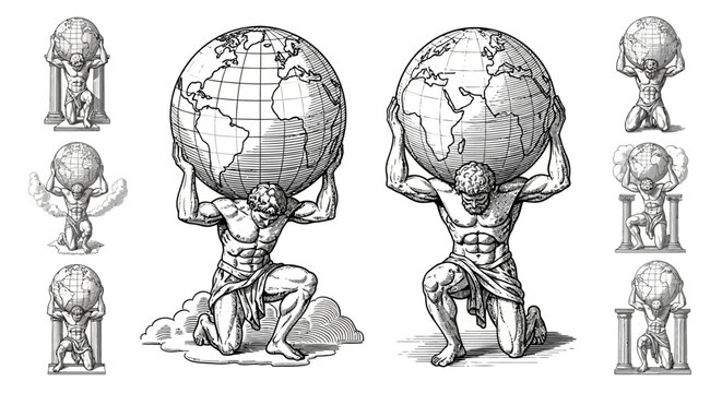 Atlas Holding Earth Globe