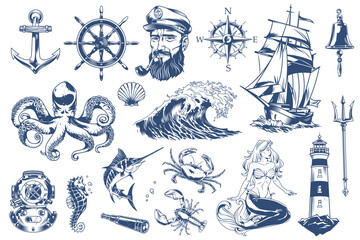 Nautical elements and symbols © DGIM studio